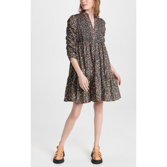 byTiMo Poplin Shift Dress Dark Blossom Floral Print Smocked Shopbop Tuckernuck - Picture 5 of 12